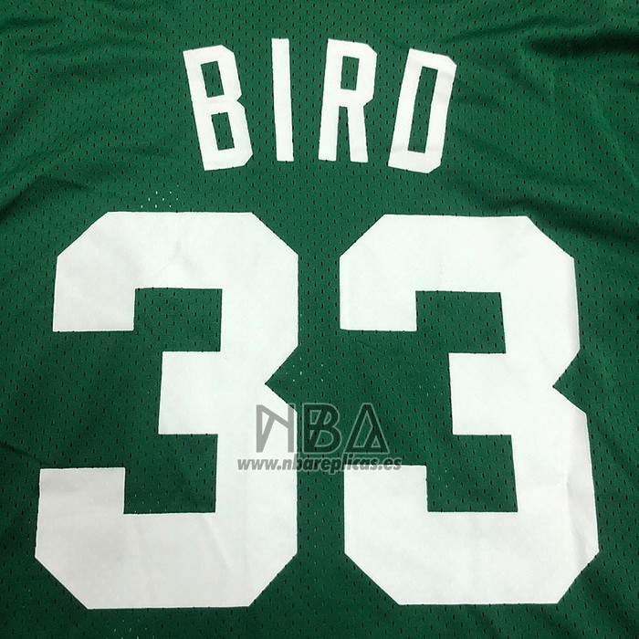 Camiseta Manga Corta Boston Celtics Larry Bird NO 33 Verde